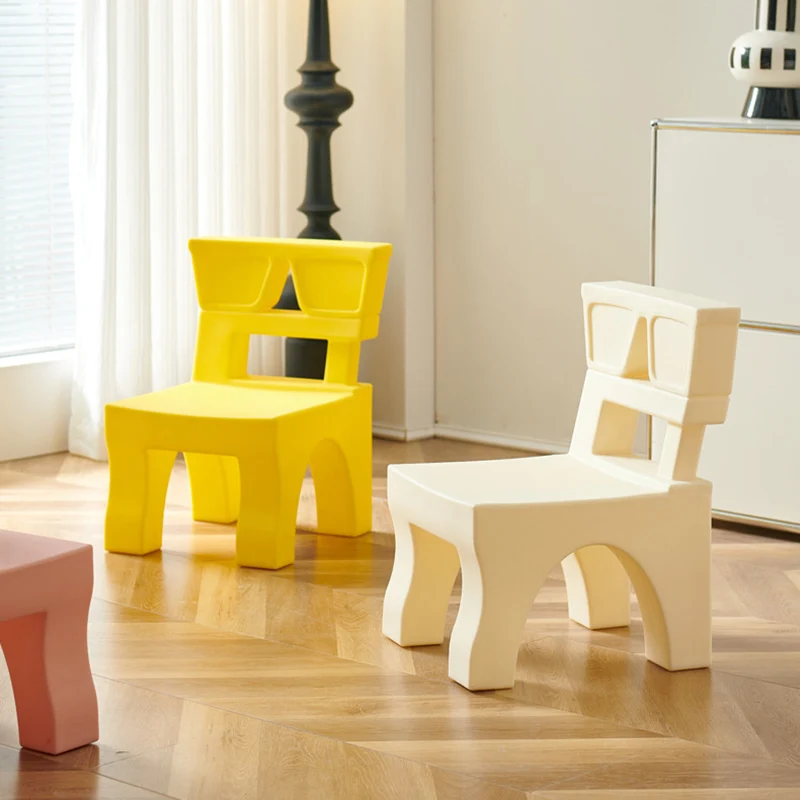 Contemporary Nordic Plastic Square Low Stool For Kids Bedroom & Living Room