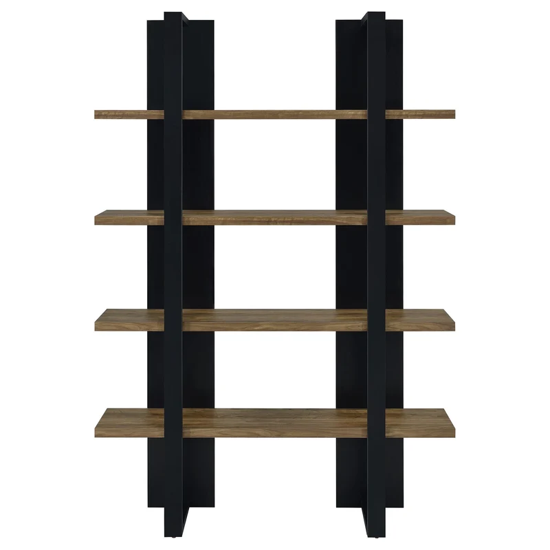 Coaster Furniture Danbrook 882036 71-inch 4-shelf Bookshelf - Black and Aged Walnut