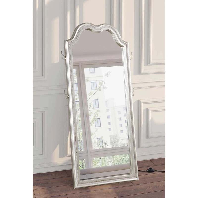 Coaster Furniture Evangeline 223400 Full Length LED Light Floor Mirror - Silver Oak