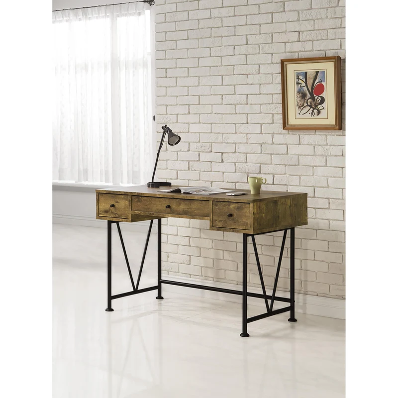 Coaster Furniture Analiese 801541 47-inch 3-Drawer Writing Desk - Rustic Nutmeg