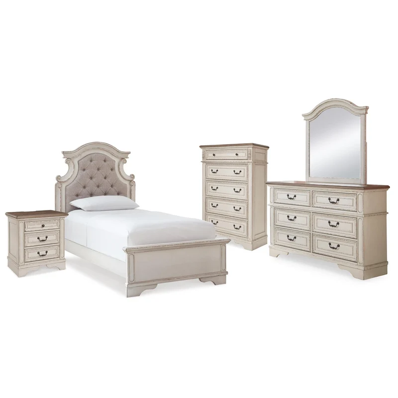 Signature Design by Ashley Realyn B743B44 7 pc Twin Panel Bedroom Set