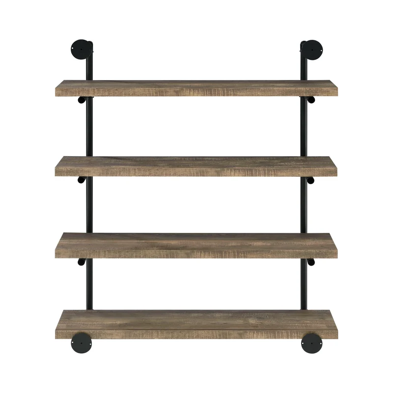 Coaster Furniture Elmcrest 804417 39-inch 4-shelf Wall Bookshelf - Rustic Oak