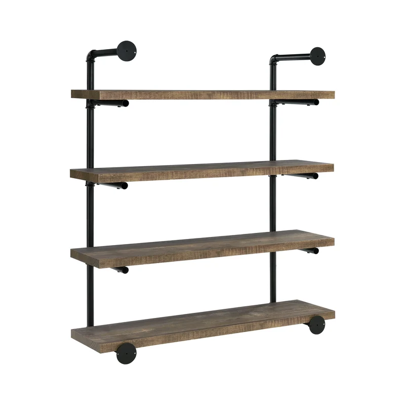 Coaster Furniture Elmcrest 804417 39-inch 4-shelf Wall Bookshelf - Rustic Oak