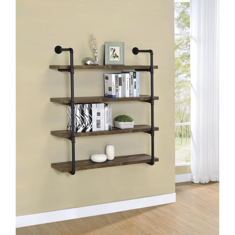 Coaster Furniture Elmcrest 804417 39-inch 4-shelf Wall Bookshelf - Rustic Oak