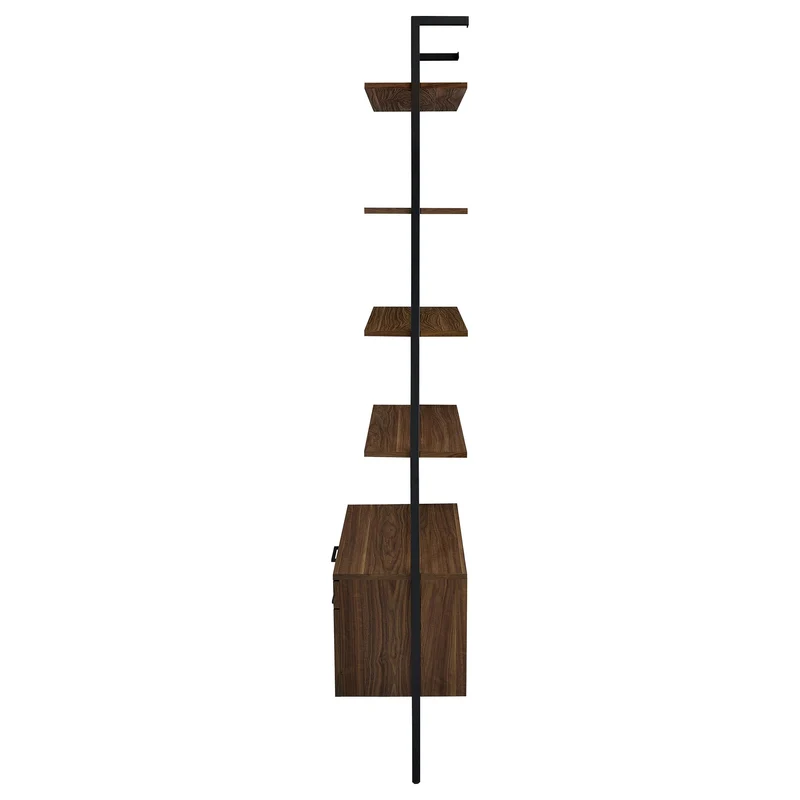Coaster Furniture Owens 980074 96-inch 4-shelf Storage Wall Bookshelf - Walnut
