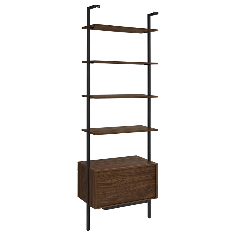 Coaster Furniture Owens 980074 96-inch 4-shelf Storage Wall Bookshelf - Walnut