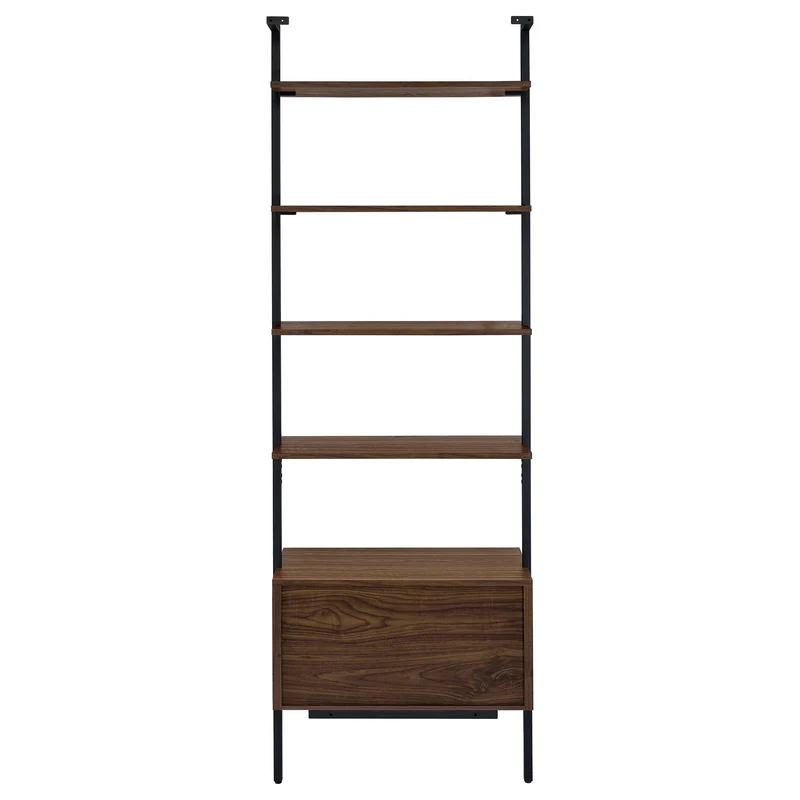 Coaster Furniture Owens 980074 96-inch 4-shelf Storage Wall Bookshelf - Walnut