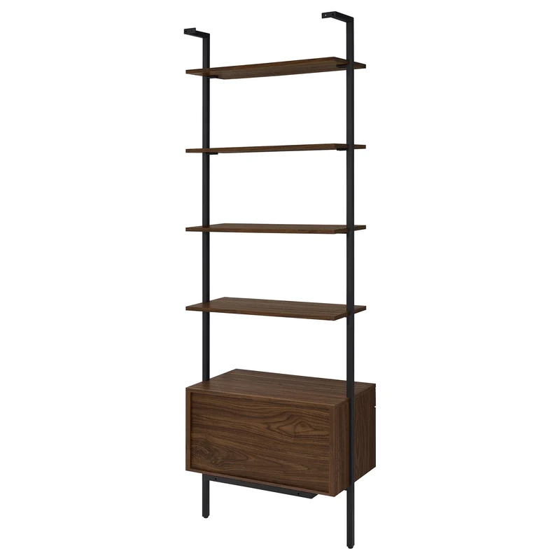 Coaster Furniture Owens 980074 96-inch 4-shelf Storage Wall Bookshelf - Walnut