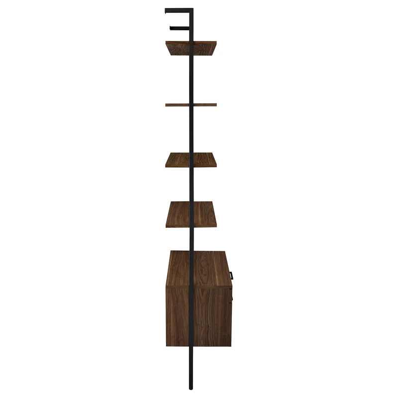 Coaster Furniture Owens 980074 96-inch 4-shelf Storage Wall Bookshelf - Walnut