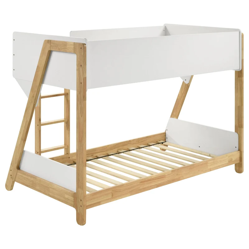 Coaster Furniture Wyatt 460510 Wood Twin Over Twin Bunk Bed - White and Natural