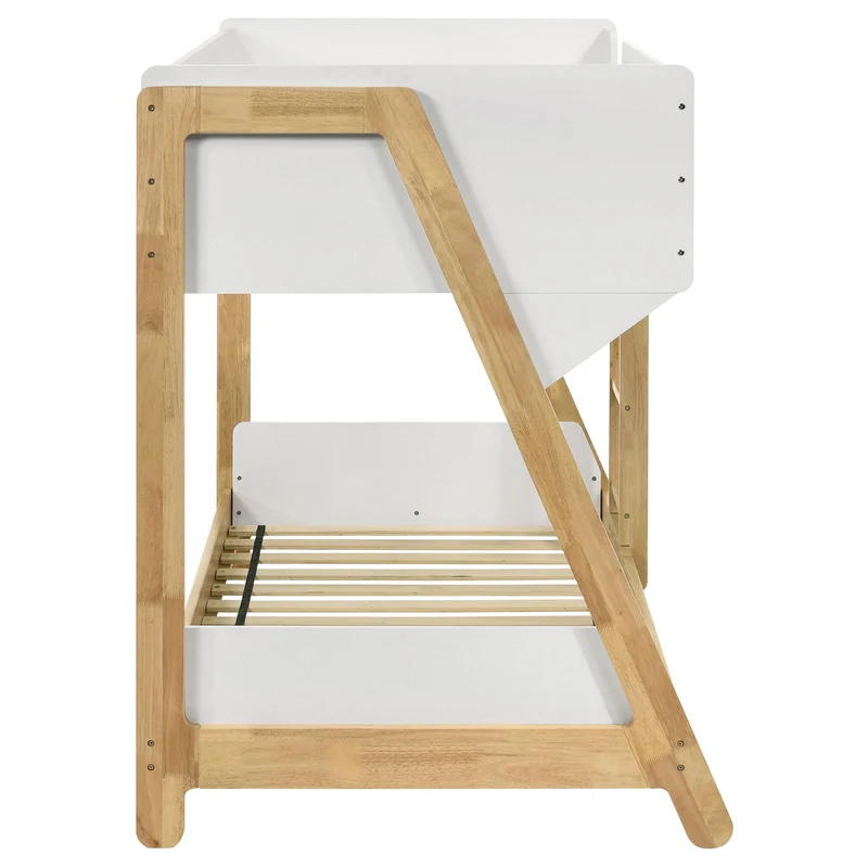 Coaster Furniture Wyatt 460510 Wood Twin Over Twin Bunk Bed - White and Natural