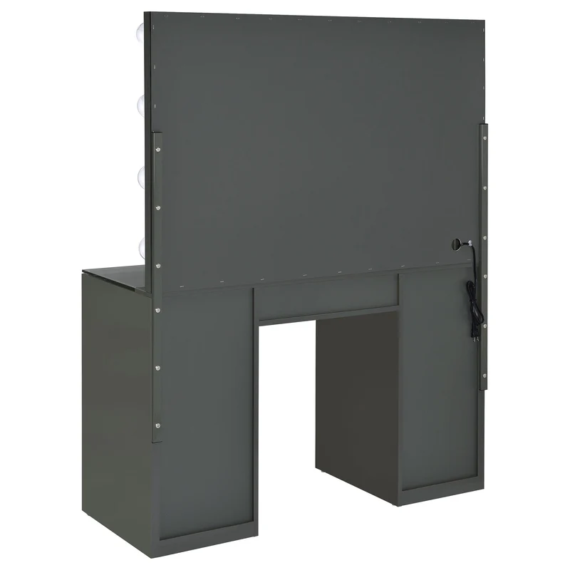 Coaster Furniture Acena 931145 7-Drawer Vanity Set with Lighting - Grey High Gloss