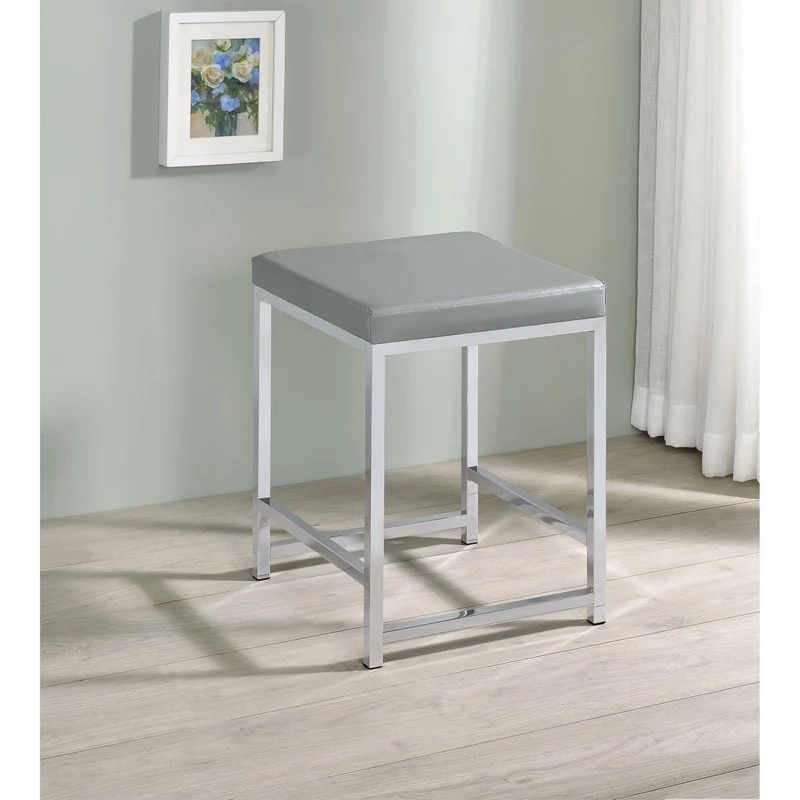 Coaster Furniture Umbridge 935933 Upholstered Square Padded Cushion Vanity Stool