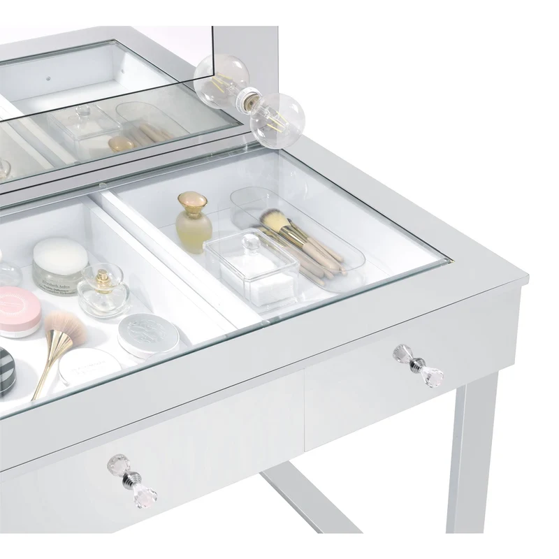 Coaster Furniture Umbridge 935934 3-Drawer Vanity Set with Lighting - Chrome and White