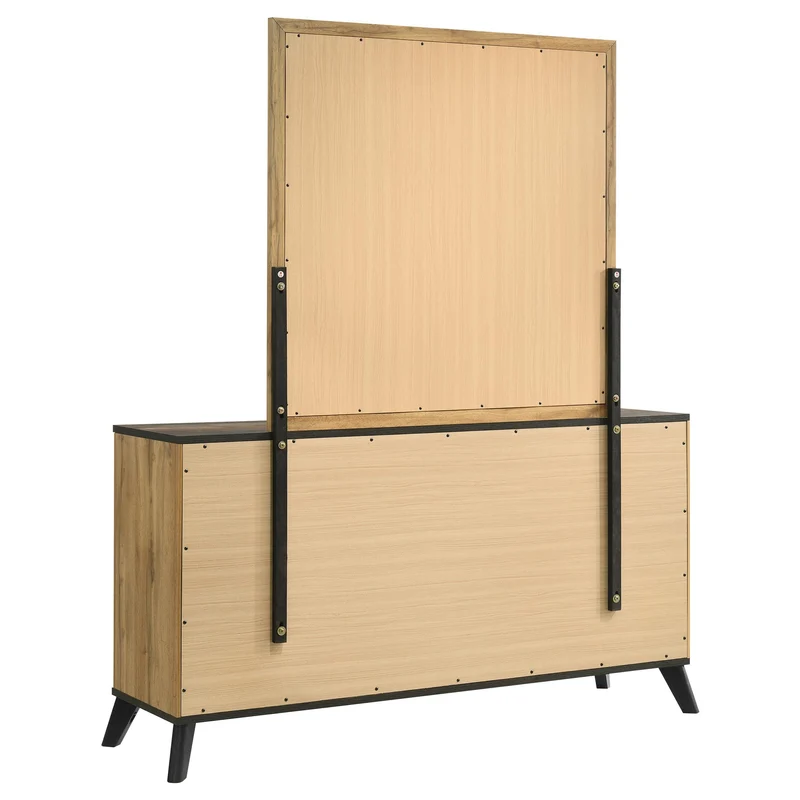 Coaster Furniture Kaywood 225003M 6-Drawer Dresser and Mirror - Natural Pine