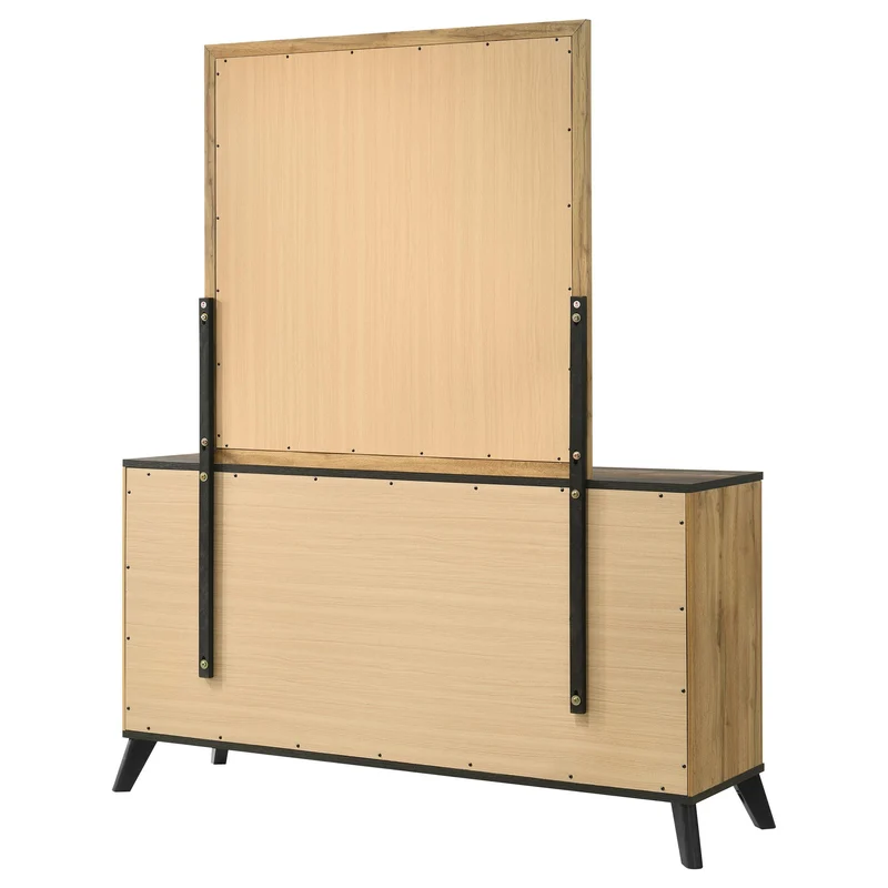 Coaster Furniture Kaywood 225003M 6-Drawer Dresser and Mirror - Natural Pine