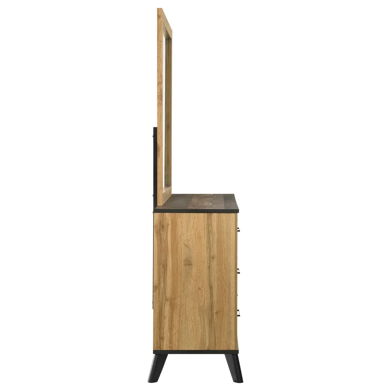 Coaster Furniture Kaywood 225003M 6-Drawer Dresser and Mirror - Natural Pine