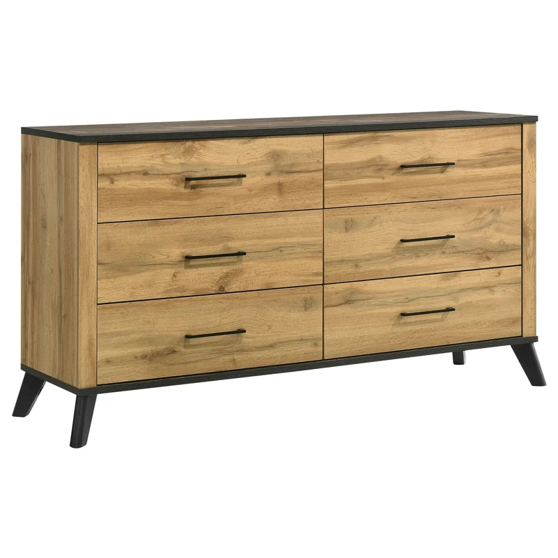 Coaster Furniture Kaywood 225003 6-Drawer Dresser Cabinet - Natural Pine