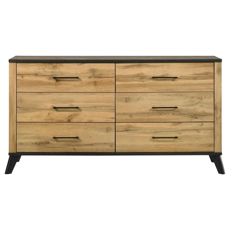 Coaster Furniture Kaywood 225003 6-Drawer Dresser Cabinet - Natural Pine
