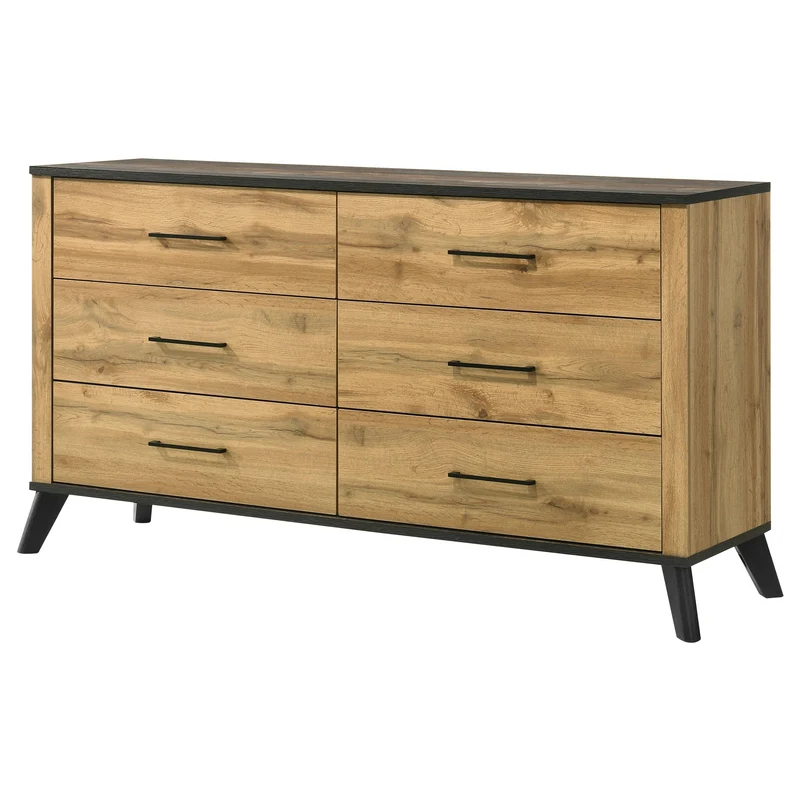 Coaster Furniture Kaywood 225003 6-Drawer Dresser Cabinet - Natural Pine