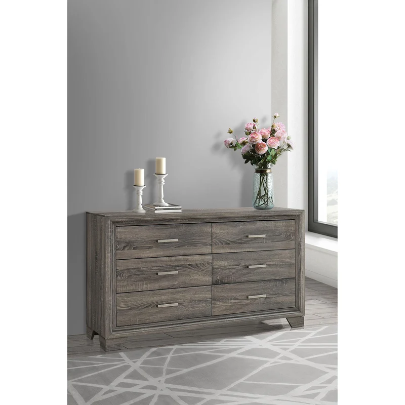 Coaster Furniture Wright 223343 6-Drawer Dresser Cabinet - Brown Oak