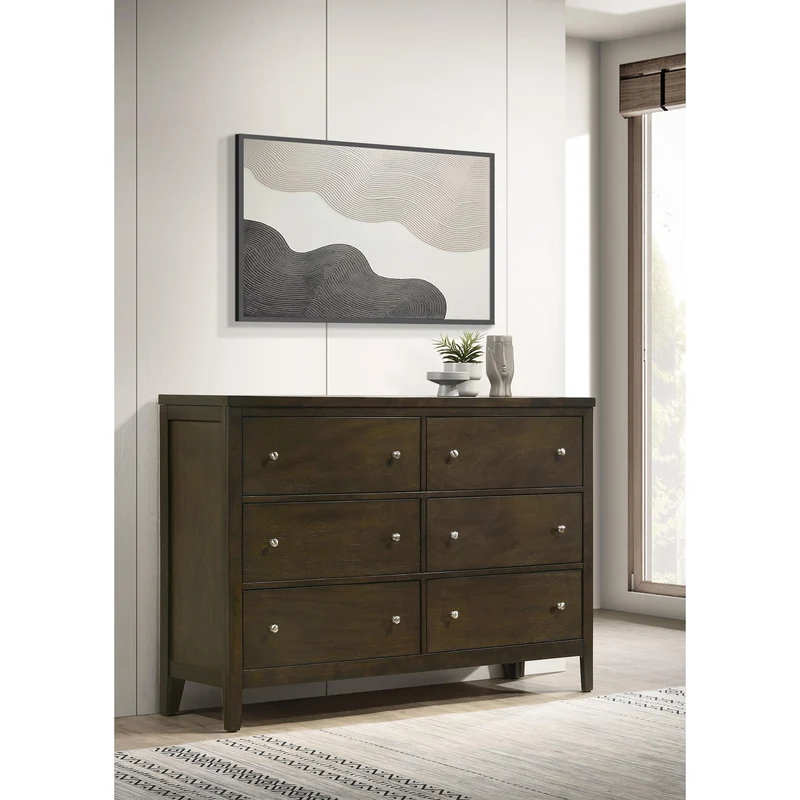 Coaster Furniture Wilkes 224423 6-Drawer Dresser Cabinet - Dark Cocoa