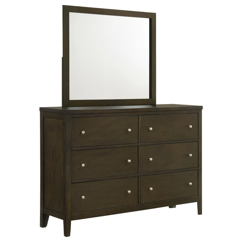 Coaster Furniture Wilkes 224423M 6-Drawer Dresser and Mirror - Dark Cocoa