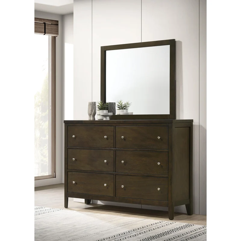 Coaster Furniture Wilkes 224423M 6-Drawer Dresser and Mirror - Dark Cocoa
