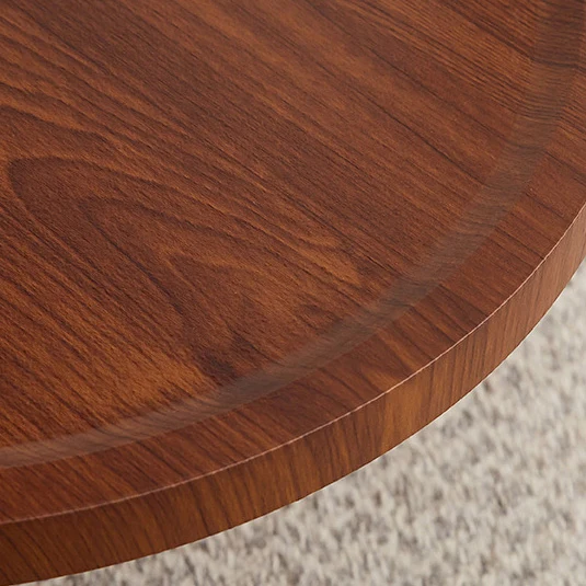 Contemporary Nordic Stainless Steel And Solid Wood Oval End Table With 2-Tier And Mobility For Living Room