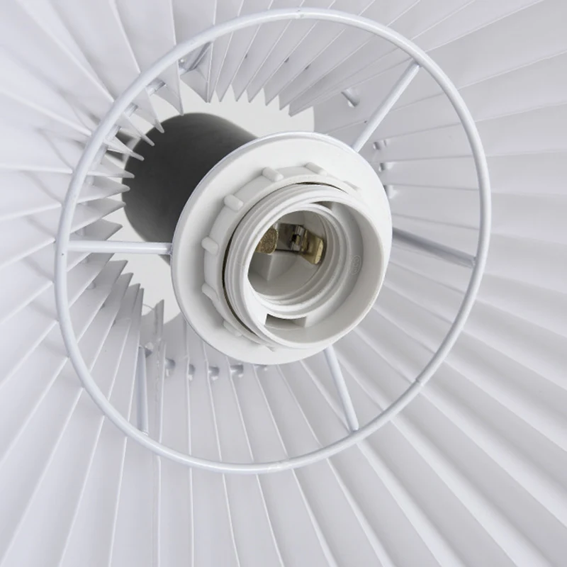 Modern Minimalist Iron & Fabric Pleated Cylinder 1-Light Standing Floor Lamp For Living Room
