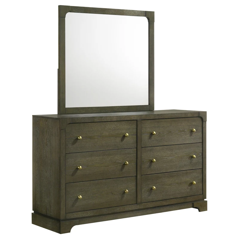 Coaster Furniture Gran Park 224933M 6-Drawer Dresser and Mirror - Dark Cocoa