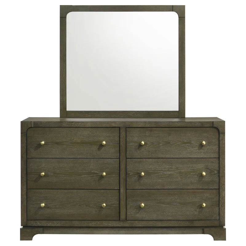 Coaster Furniture Gran Park 224933M 6-Drawer Dresser and Mirror - Dark Cocoa