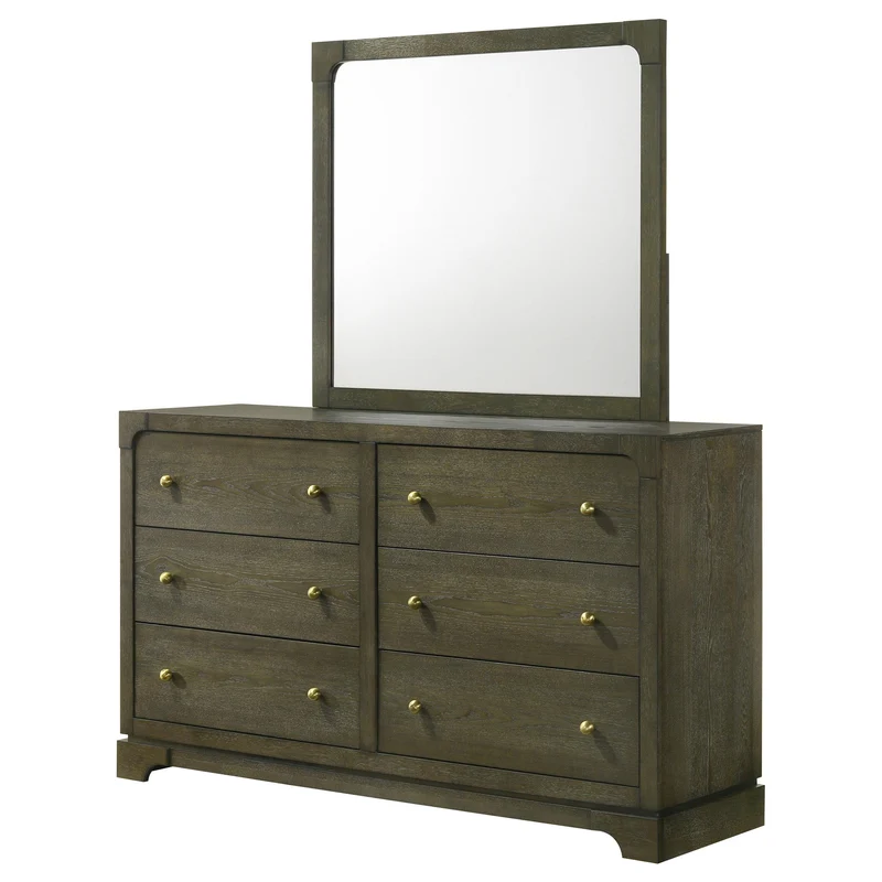 Coaster Furniture Gran Park 224933M 6-Drawer Dresser and Mirror - Dark Cocoa
