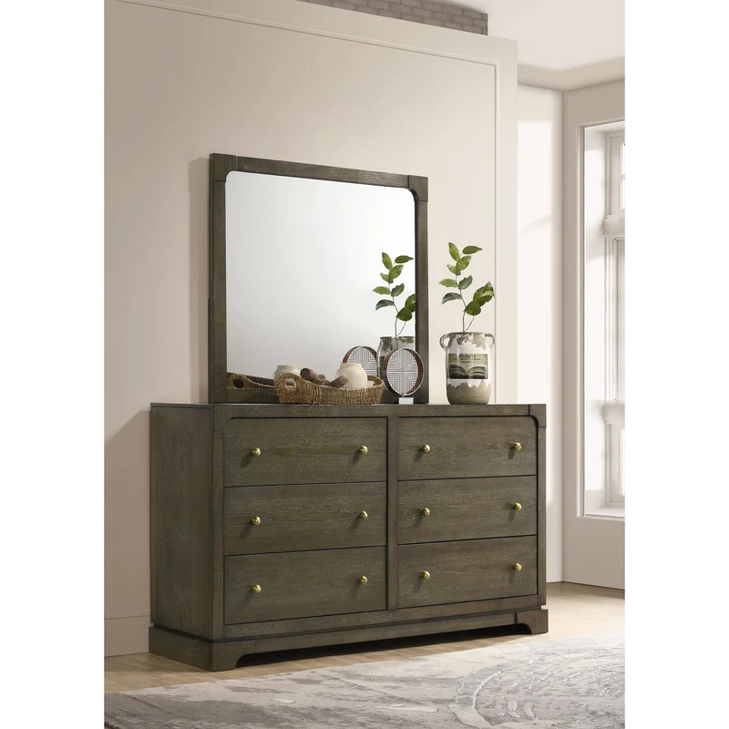 Coaster Furniture Gran Park 224933M 6-Drawer Dresser and Mirror - Dark Cocoa