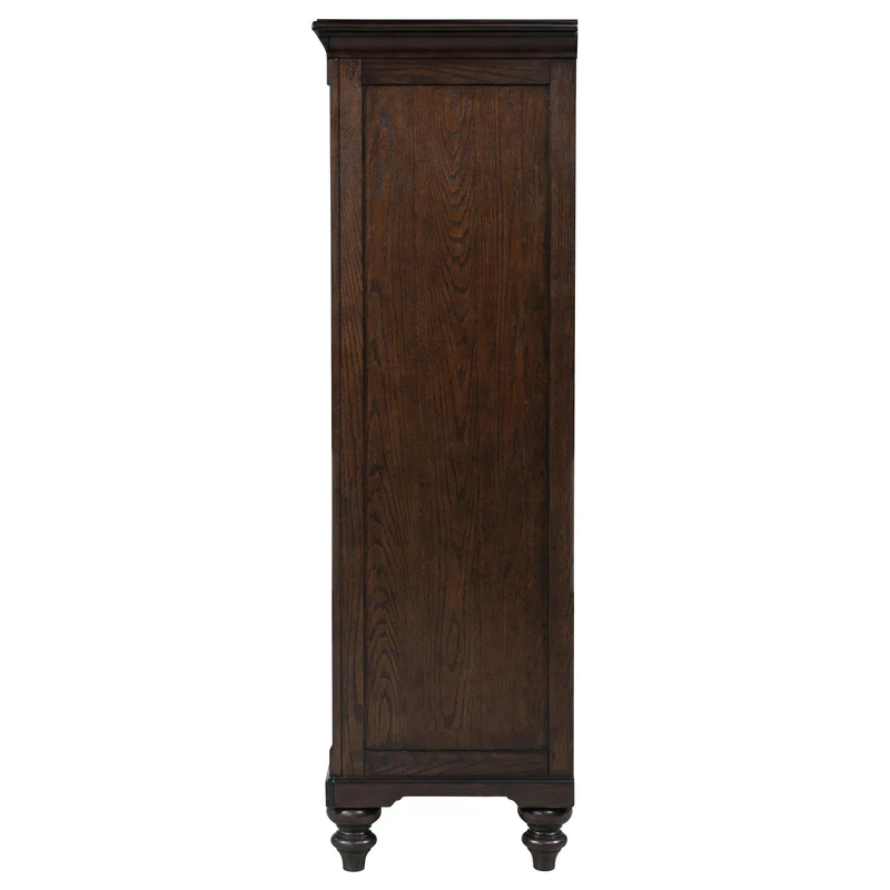 Coaster Furniture Andover 223637 6-Drawer Tempered Glass Door Chest - Dark Oak