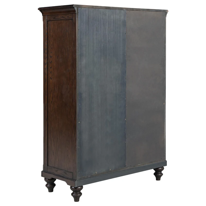Coaster Furniture Andover 223637 6-Drawer Tempered Glass Door Chest - Dark Oak