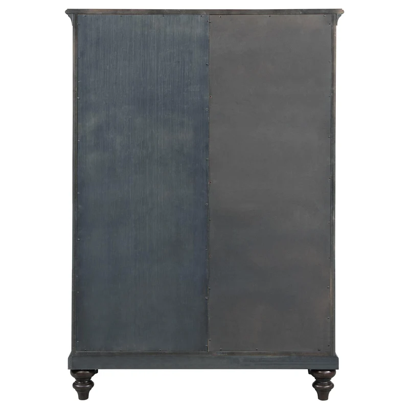 Coaster Furniture Andover 223637 6-Drawer Tempered Glass Door Chest - Dark Oak