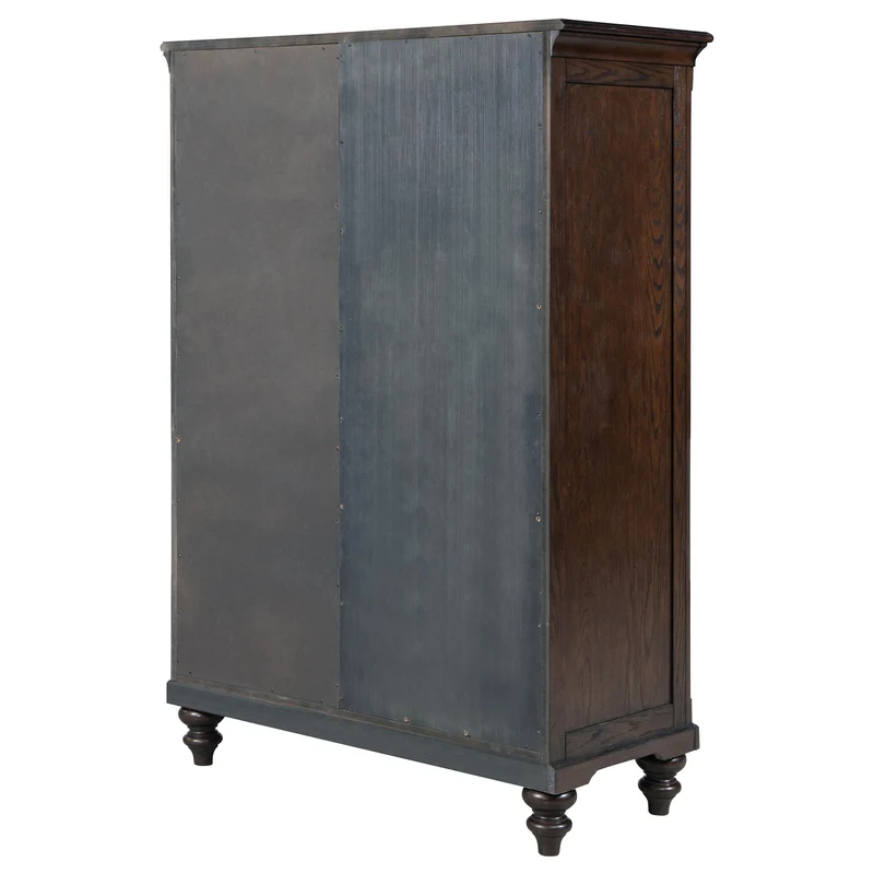 Coaster Furniture Andover 223637 6-Drawer Tempered Glass Door Chest - Dark Oak