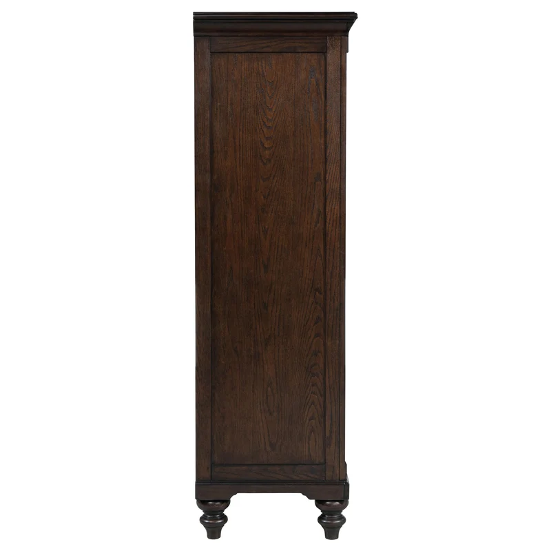 Coaster Furniture Andover 223637 6-Drawer Tempered Glass Door Chest - Dark Oak