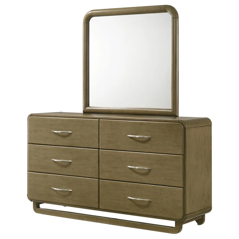 Coaster Furniture Amsbury 224273M 6-Drawer Dresser and Mirror - Nutmeg