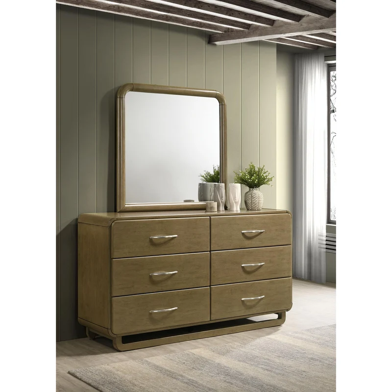 Coaster Furniture Amsbury 224273M 6-Drawer Dresser and Mirror - Nutmeg