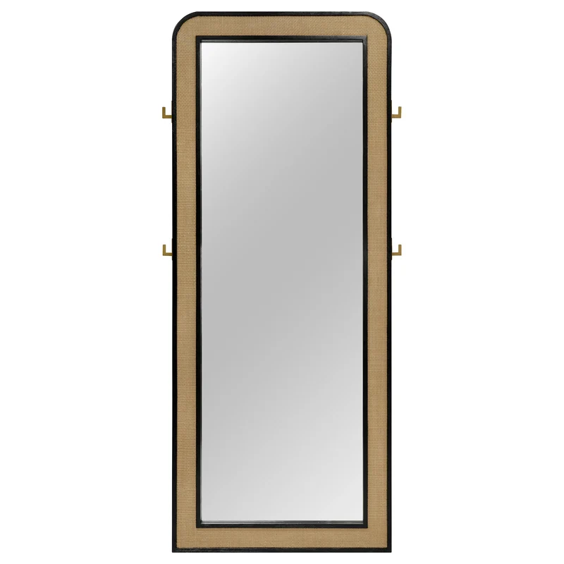 Coaster Furniture Arini 224339 Cane Weave Full Length Standing Floor Mirror - Black