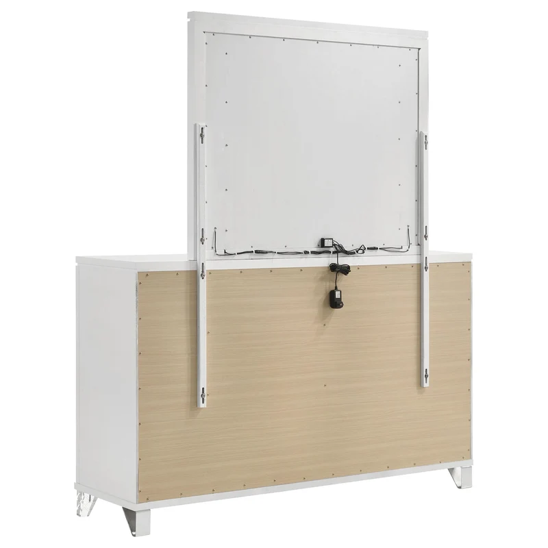 Coaster Furniture Marmore 224963M 9-Drawer Dresser and LED Mirror - White
