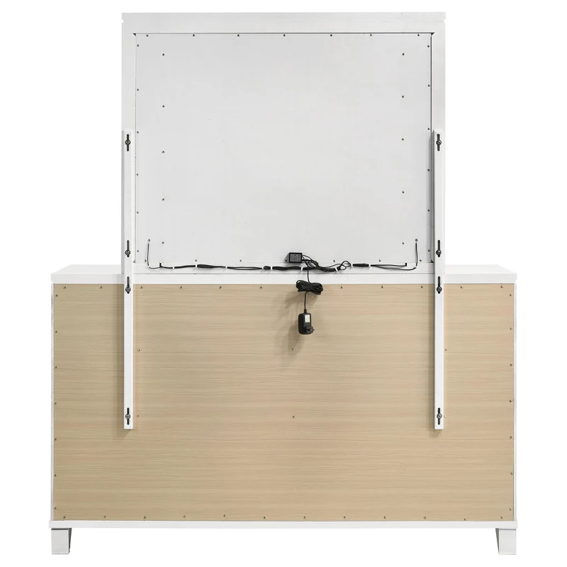 Coaster Furniture Marmore 224963M 9-Drawer Dresser and LED Mirror - White