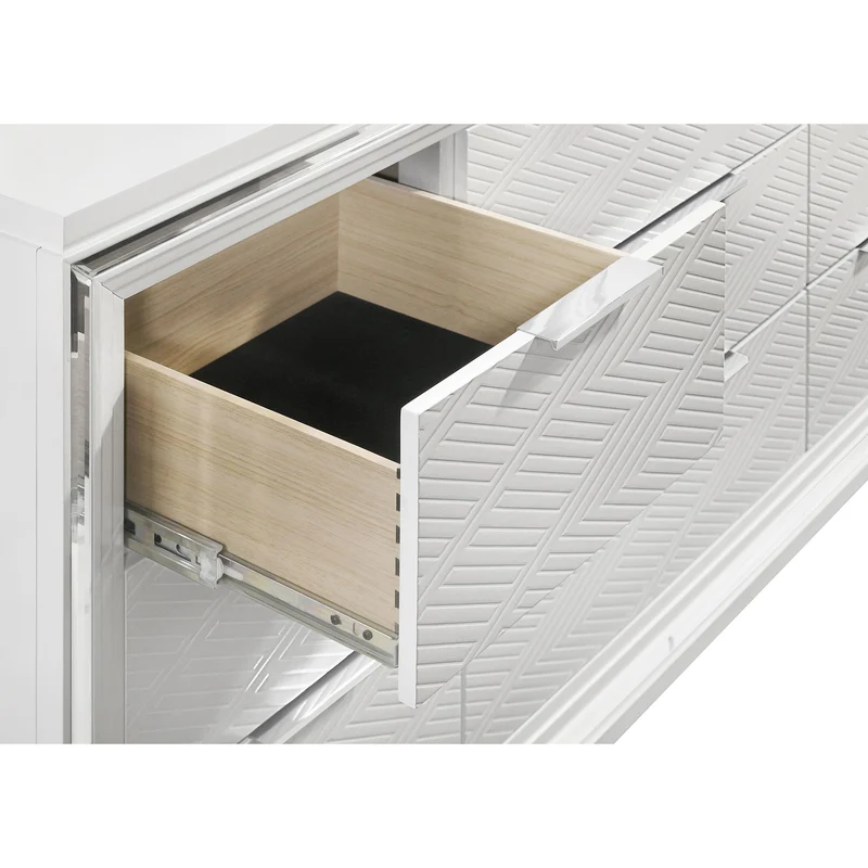 Coaster Furniture Marmore 224963M 9-Drawer Dresser and LED Mirror - White