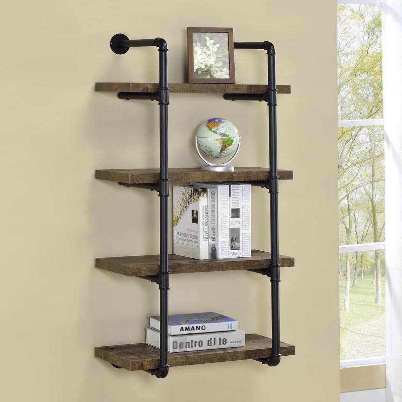 Coaster Furniture Elmcrest 804426 24-inch 4-shelf Wall Bookshelf - Rustic Oak