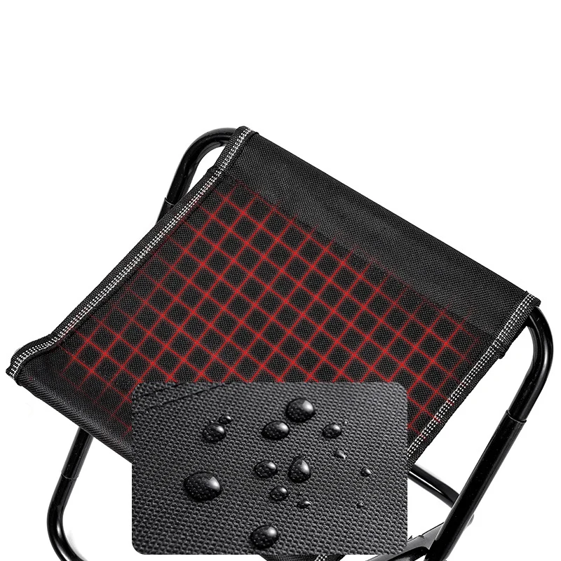 Modern Minimalist Fabric & Carbon Steel Square Folding Low Stool With Portable Design For Outdoor Patio