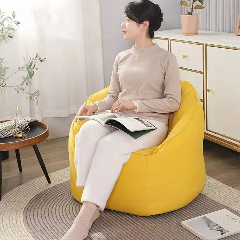 Contemporary Nordic Synthetic Fabric EPS Bean Bag Lazy Sofa With Backrest & Footrest For Living Room & Bedroom