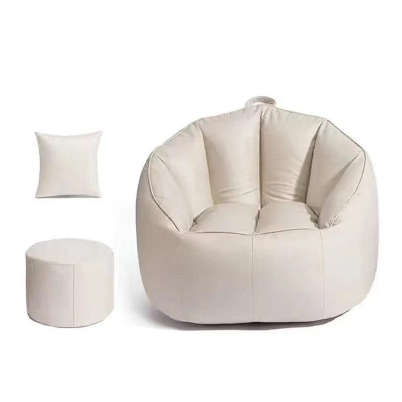 Contemporary Nordic Synthetic Fabric EPS Bean Bag Lazy Sofa With Backrest & Footrest For Living Room & Bedroom