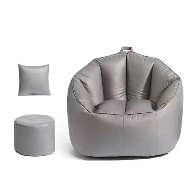 Contemporary Nordic Synthetic Fabric EPS Bean Bag Lazy Sofa With Backrest & Footrest For Living Room & Bedroom